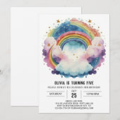 Elegante regenboog wolken verjaardag kaart (Voorkant / Achterkant)