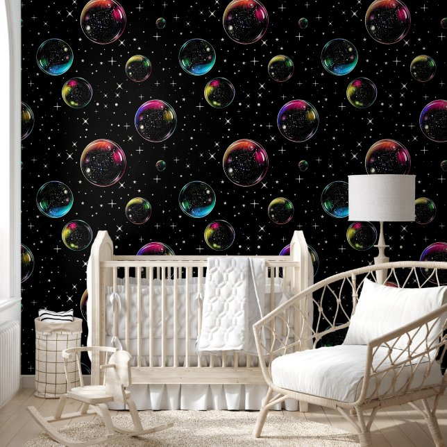 Elegante regenboogbubbels naadloze stijlvolle patr behang (Kinderen)