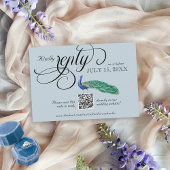 Elegante Regency  Peacock Bruiloft QR Code RSVP Kaartje