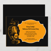 Elegante Regency Style Skelet Halloween Grand Ba Kaart (Voorkant / Achterkant)