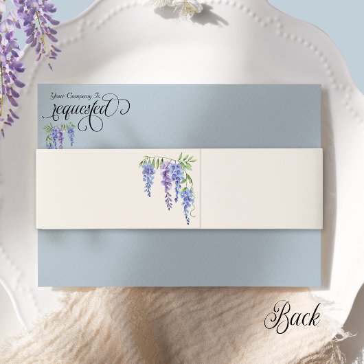 Elegante Regency Wisteria Floral Monogram Bruiloft Uitnodigingen Wikkel
