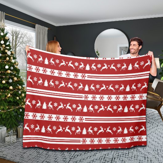 Elegante Reinders Sneeuwvlokken Lijnen Groot Fleece Deken