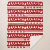 Elegante Reinders Sneeuwvlokken Lijnen Groot Sherpa Deken (Voorkant)