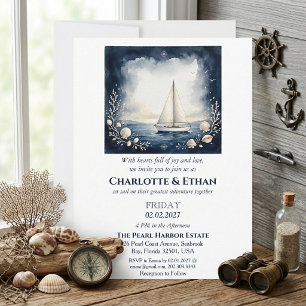 Elegante Reis van de Liefde Zeilboot Nautilus Trou Kaart