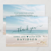 Elegante Reis Zeestrand Ster Wedding Bedankkaart (Voorkant / Achterkant)