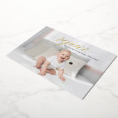 Elegante 'Rejoice' Calligraphy Persoonlijk Folie Feestdagenkaart (Gedraaid)