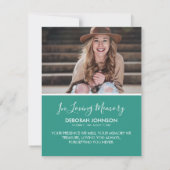 Elegante religieuze bloemenbegrafenisfoto dank u bedankkaart (Achterkant)