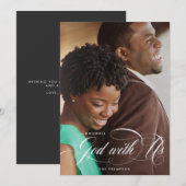 Elegante Religieuze Emmanuel God Met Ons Foto Feestdagenkaart (Voorkant / Achterkant)