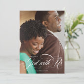 Elegante Religieuze Emmanuel God Met Ons Foto Feestdagenkaart (Staand voorkant)