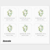 Elegante religieuze God zegene de doop Vierkante Sticker (Vel)