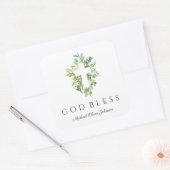 Elegante religieuze God zegene de doop Vierkante Sticker (Envelop)