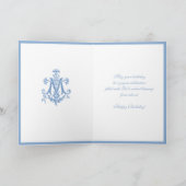 Elegante Religieuze Maagd Maria Bloemig Kaart (Binnen)