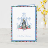 Elegante Religieuze Maagd Maria Bloemkaart Kaart (Gele Bloem)