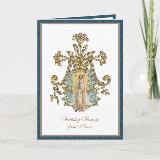 Elegante Religieuze Maagd Maria Fatima Kaart (Voorkant)
