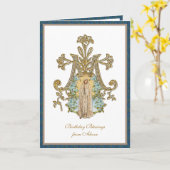 Elegante Religieuze Maagd Maria Fatima Kaart (Gele Bloem)