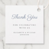 Elegante religieuze stoffige blauwe kruis doop bedankjes labels (Achterkant)