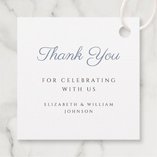 Elegante religieuze stoffige blauwe kruis doop bedankjes labels (Achterkant)