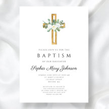 Elegante Religieuze Witte Bloem Meisje Doop