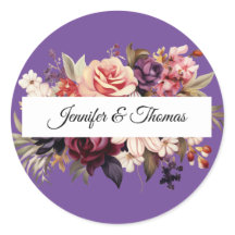 Elegante Renaissance Bloemen Bruiloft Sticker