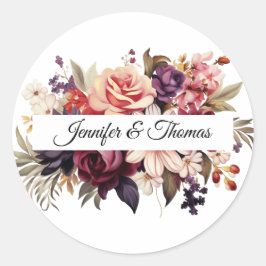Elegante Renaissance Bloemen Bruiloft Sticker