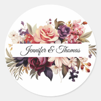 Elegante Renaissance Bloemen Bruiloft Sticker
