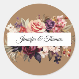 Elegante Renaissance Bloemen Bruiloft Sticker