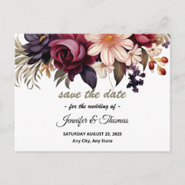 Elegante Renaissance Bloemen Save The Date Briefka Feestdagenkaart