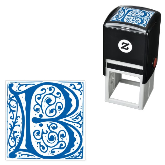 Elegante  Renaissance Letter B Monogram Zelfinktende Stempel (In situ)