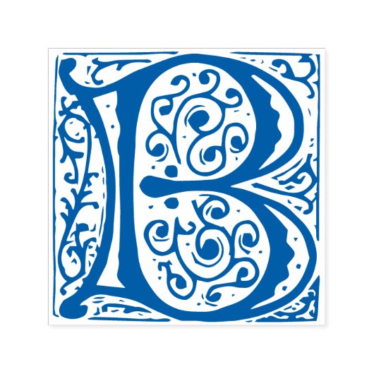 Elegante Renaissance Letter B Monogram Zelfinktende Stempel (Design)