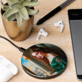 Elegante Renaissance Vrouw in Groene Jurk