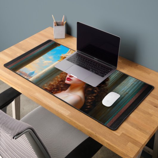 Elegante Renaissance Vrouw in Groene Jurk Bureaumat (Kantoor 2)