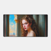 Elegante Renaissance Vrouw in Groene Jurk Bureaumat (Voorkant)