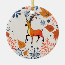 Elegante Rendier Herfstbladeren Kerstcadeau Decora