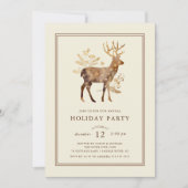 Elegante Rendier Holiday Party Uitnodiging (Voorkant)