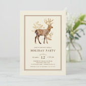 Elegante Rendier Holiday Party Uitnodiging (Staand voorkant)