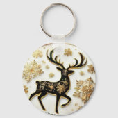 Elegante rendier kerst Sleutelhanger (Voorkant)