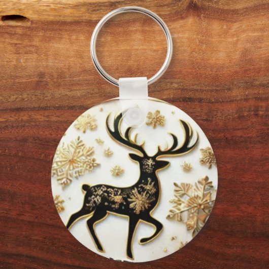 Elegante rendier kerst Sleutelhanger (Voorkant)