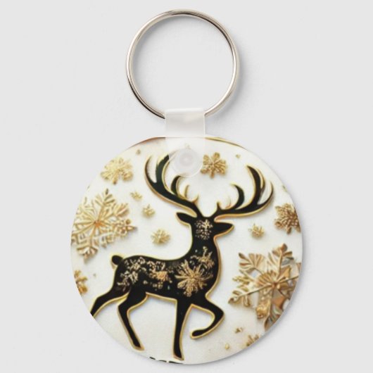 Elegante rendier kerst Sleutelhanger (Achterkant)