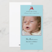 Elegante rendier kerstfotokaart feestdagenkaart (Voorkant / Achterkant)