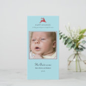 Elegante rendier kerstfotokaart feestdagenkaart (Staand voorkant)