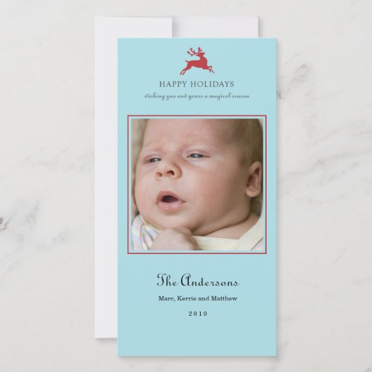 Elegante rendier kerstfotokaart feestdagenkaart (Voorkant)