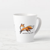 Elegante Rennende Vos "Kijk Terug. Zie Groei." Latte Mok (Rechterhoek)