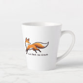 Elegante Rennende Vos "Kijk Terug. Zie Groei." Latte Mok (Rechts)