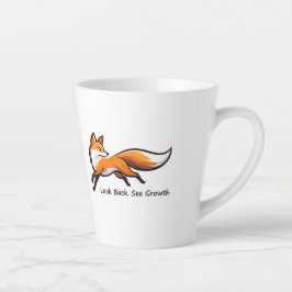 Elegante Rennende Vos "Kijk Terug. Zie Groei." Latte Mok