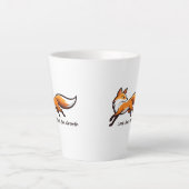 Elegante Rennende Vos "Kijk Terug. Zie Groei." Latte Mok (Voorkant)