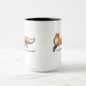 Elegante Rennende Vos "Kijk Terug. Zie Groei." T-s Mok (Midden)
