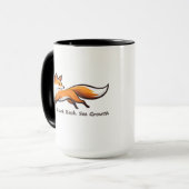 Elegante Rennende Vos "Kijk Terug. Zie Groei." T-s Mok (Voorkant links)