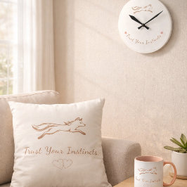 Elegante Rennende Vos "Vertrouw Je Instincten" Min Ronde Klok