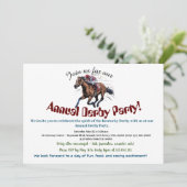 Elegante Renpaarden Derby Feest Uitnodiging (Staand voorkant)