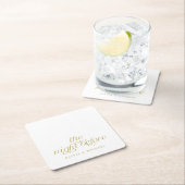 Elegante repetitie bruiloft goud de avond ervoor kartonnen onderzetters (Insitu)